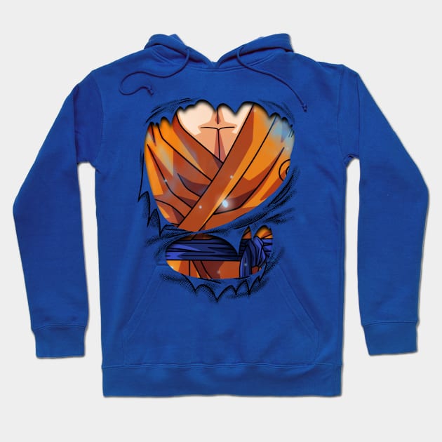 goku Super Sayayin Blue Chest Dragon ball Super Hoodie by GeekCastle